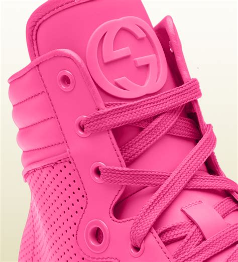 gucci purple and yellow sandal|pink Gucci sneakers high top.